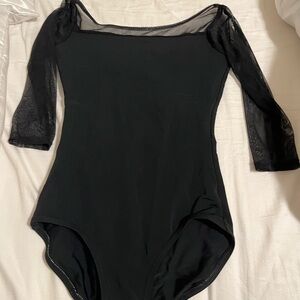 Elegant Black Sheer Sleeve Bodysuit
